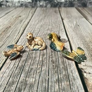 Set of 4 Red Rose Wade Whimsies